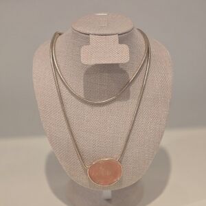 C1946 Gold and Orange Pendant Necklace